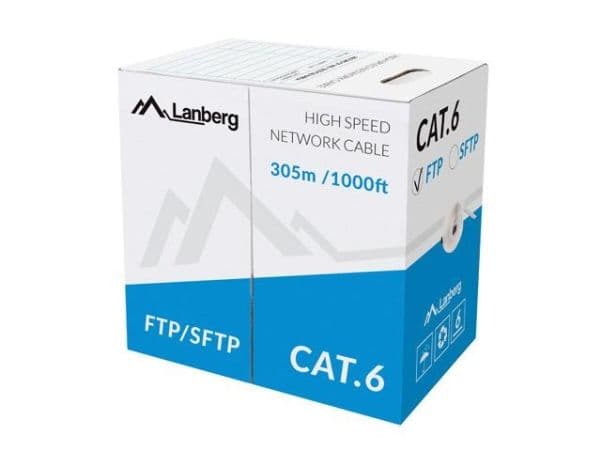Lanberg - Bulk-kaapeli - 305 m - SFTP - CAT 6 - ulkokäyttöön, kiinteä - harmaa
