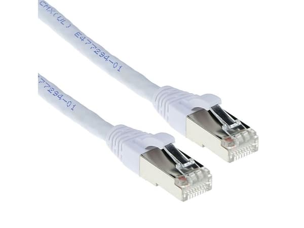 ACT patchkabel SFTP CAT6A snagless 15 m hvit (FB6415)