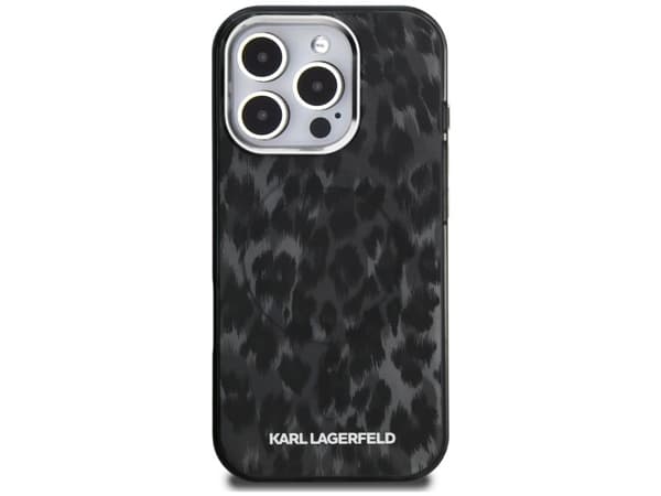 Karl Lagerfeld IML Leopard MagSafe-deksel til iPhone 16 Pro - sort