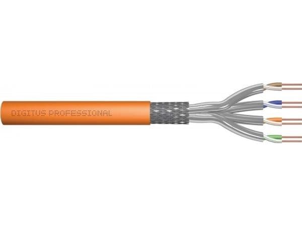 DIGITUS Professional - Installation cable - 7.5 mm - S/FTP - simpleks - CAT 7 - halogenfri, riser, solid, campus - oransje, RAL 2000