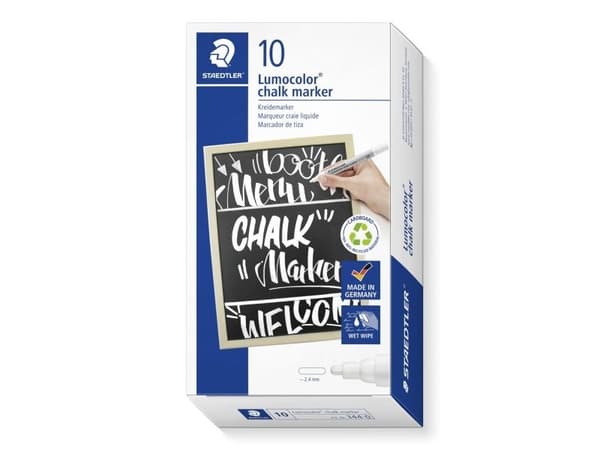 Staedtler 344-0, Hvit, Kule, 10 stykker