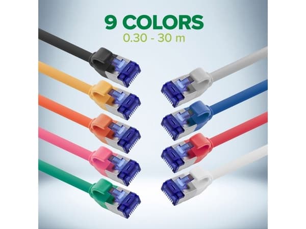 InLine InLine® patchkabel Slim, Cat.6A, S/FTP, TPE (LSZH) fleksibel, PoE, oransje, 0,3 m