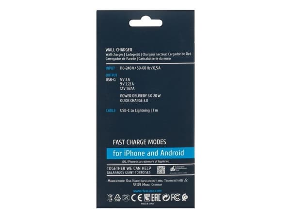 Rivacase PS4101, Automatisk, AC, 1 m, Hvit