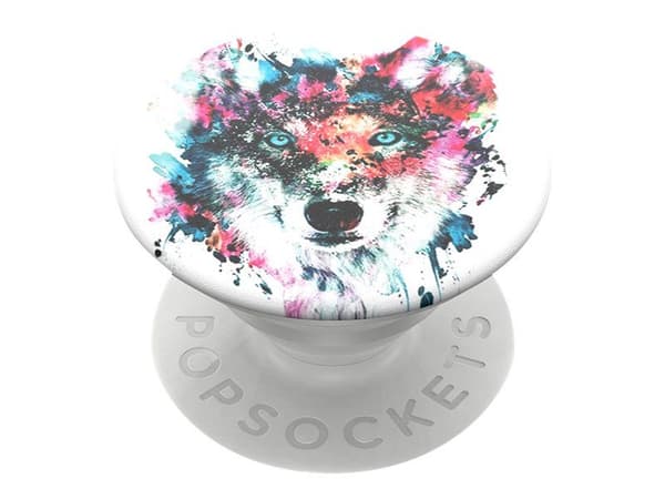 PopSockets Swappable PopGrip - Fingergrepp/vikbart ställ för mobiltelefon - Varg