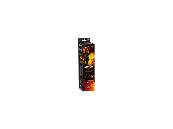 Defender WARRIOR, Sort, Bilde, Stoff, Gummi, Antiskliunderlag, Musematte til gaming