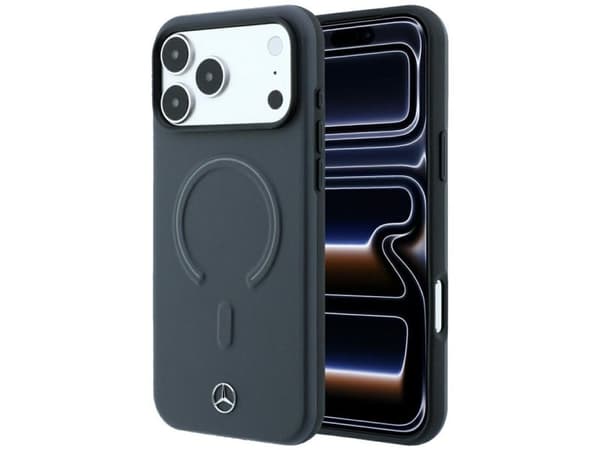Mercedes Leather 3D MagSafe Case for iPhone 18 Pro / 17 Pro - Anthracite