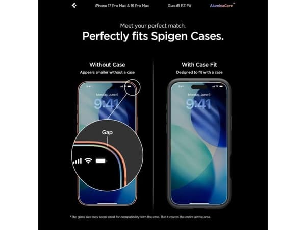 Spigen GLAS.tR EZ Fit, Apple, iPhone 16 Pro Max, Transparent, 2 styck