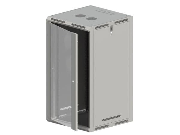 ALANTEC - Skåp - väggmontering, golvmontering - grå - 21U - 19"