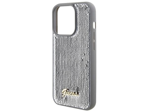 Guess GUHCP15LPSFDGSS iPhone 15 Pro 6.1" silver/silver hardcase Sequin Script Metal