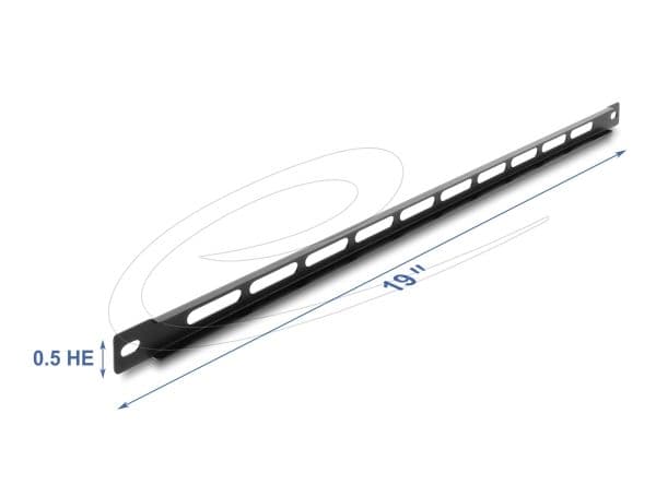 Delock 19" 0,5 U-panel med kabelbåndsfeste, svart