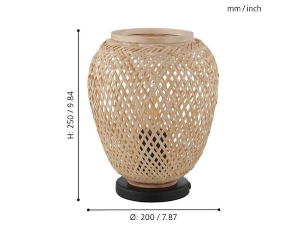 EGLO DEMBLEBY bordslampa E27 H250 bambu