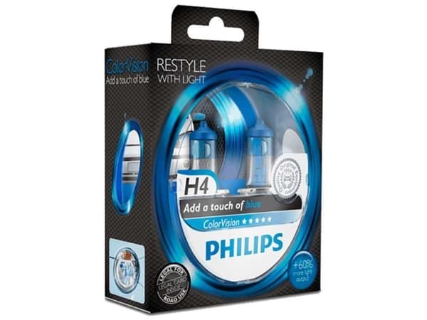 Philips Colorvision blå H4 60/55W 12V - set