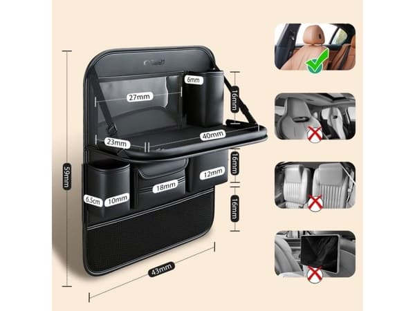 Tech-Protect UCA100 bilorganisator - svart