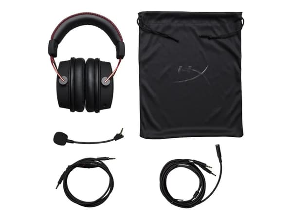 HyperX Cloud Alpha - Headset - fuld størrelse - kabling - 3,5 mm jackstik - sort & rød