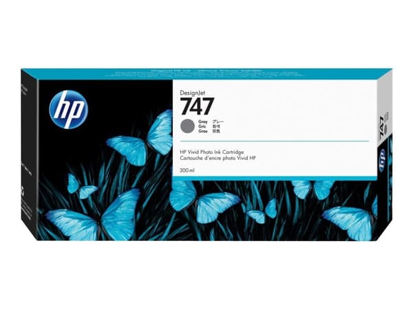 HP 747 - 300 ml - grå - original - DesignJet - blekkpatron - for DesignJet Z9+ PostScript, Z9+dr, Z9+dr PostScript