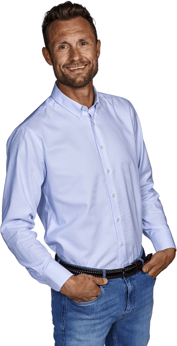 BUTTON DOWN - OXFORT STRIBE - BLUE