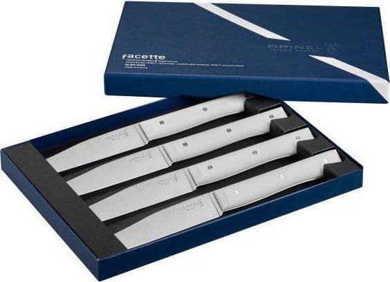 Opinel bordkniver Facette sett med 4 hvit