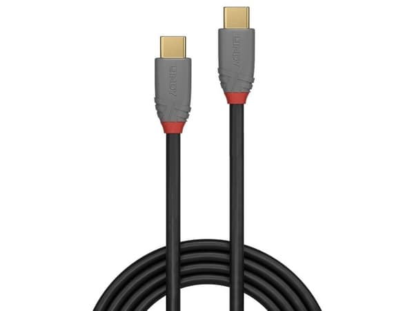 Lindy 36900, 0,5 m, USB C, USB C, 10000 Mbit/s, Sort, Grå