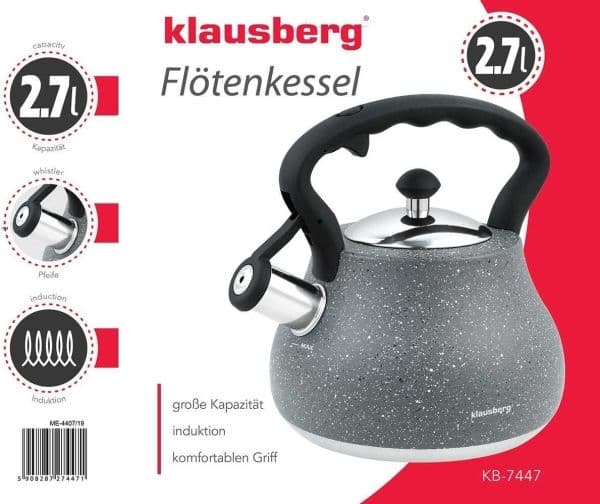 Vattenkokare klassisk 2,7 l grå marmorerad Klausberg