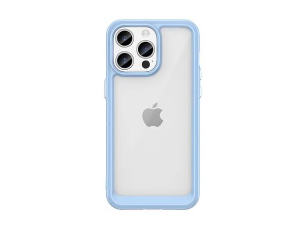 Forsterket etui med fleksibel ramme for iPhone 15 Outer Space - blå