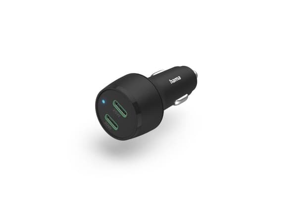Hama PD/QC 45W (2x USB-C), svart