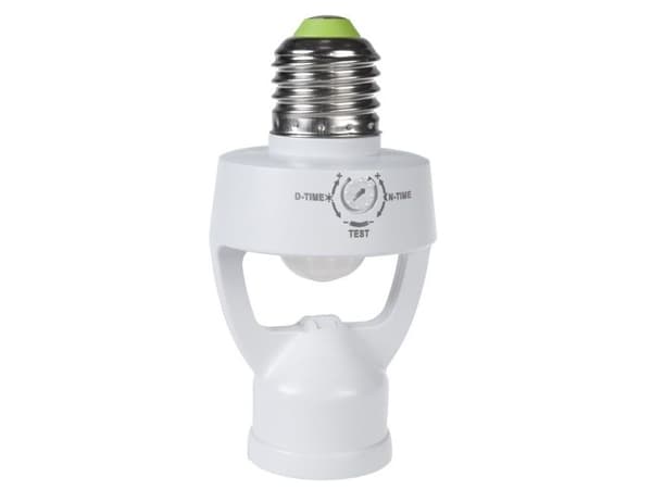 Maclean MCE233 E27 fatning med 360° skumrings-/bevegelsessensor
