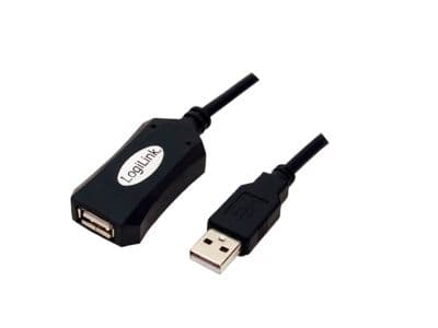 LogiLink USB 2.0 Repeater Cable, 5 m, USB A, USB A, Hankjønn/hunkjønn, Beige