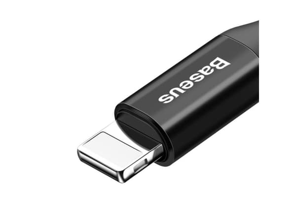 Baseus CALSR-01, 1 m, USB A, USB C/Lightning, Hankjønn, Hankjønn, Sort