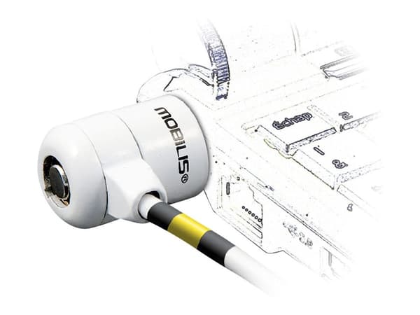 Mobilis Corporate Key - Lås för säkerhetskabel - vit - 1.8 m
