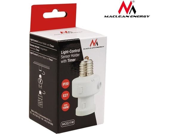 Maclean MCE21W E27 100W hehkulamppukannatin