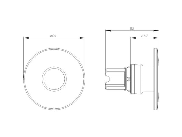 Siemens 3SU1051-1CD60-0AA0 Tryckknapp Frontring metall, högglans Knapp Silver, Vit 1 st
