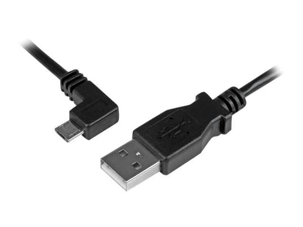 StarTech Left Angle Micro USB Cable - 1 ft / 0.5m - 90 degree - USB Cord - USB Charger Cable - USB to Micro USB Cable (USBAUB50CMLA) - USB-kabel - ...