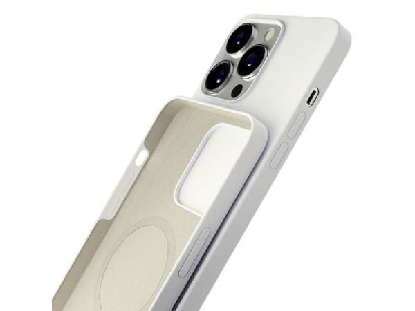 3mk Hardy Silicone MagCase för iPhone 14 Pro Max - Vit
