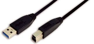 LogiLink 3m USB 3.0, 3 m, USB A, USB B, USB 3.2 Gen 1 (3.1 Gen 1), Hankjønn/hankjønn, Sort