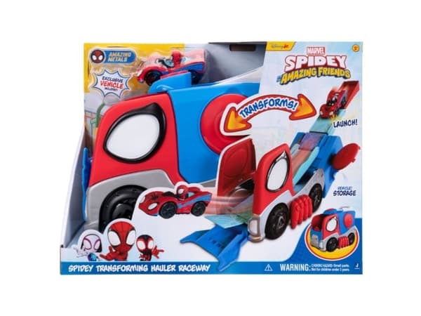 SPIDEY AMAZING METALS TRANSFORMING HAULER RACEWAY