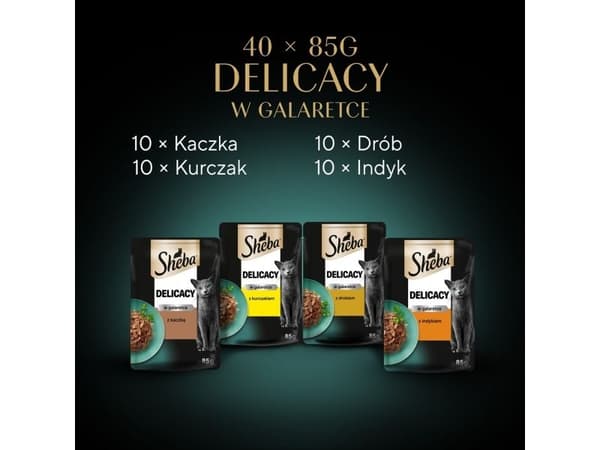 SHEBA Delicacy kycklingsmaker i gelé - våtfoder för katt - 40x85 g