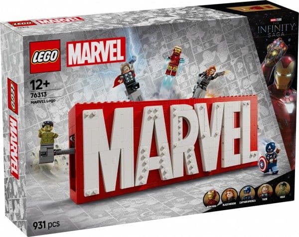 LEGO Super Heroes Marvel 76313 MARVEL logotyp och minifigurer