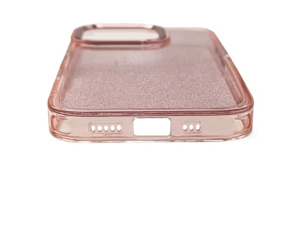 Glitterfodral för iPhone 16 - rosa med glitter