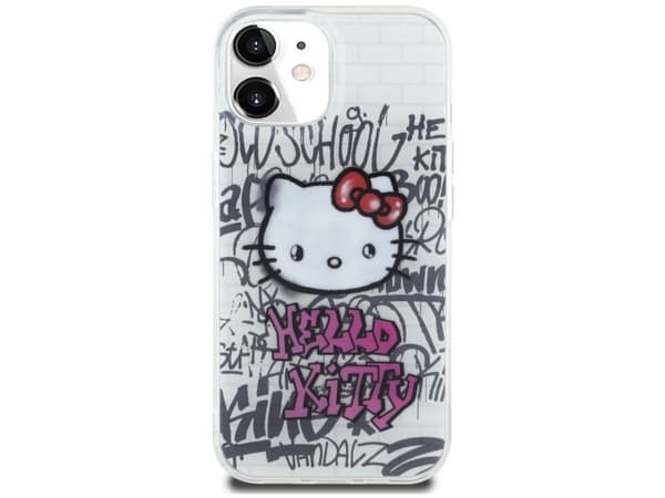 Hello Kitty HKHCP15SHDGPHT iPhone 15 6,1" hvit/hvit hardcase IML Kitty On Bricks Graffiti