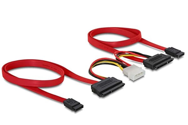 DeLOCK SATA All-in-One cable for 2x HDD, 0,5 m