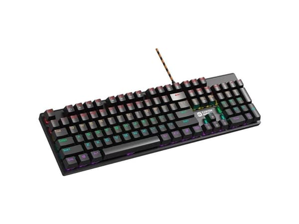 Canyon Wired black Mechanical keyboard With colorful lighting system104PCS rainbow backlight LED,also can custmized backlight,1.8M braided cable le...