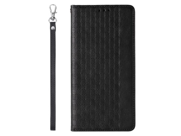 Magnetstropp-etuiet til iPhone 14 Plus Flip Wallet minihank stropp stativ svart