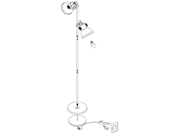 EGLO BARNSTAPLE gulv 2L H1580 antikk brun