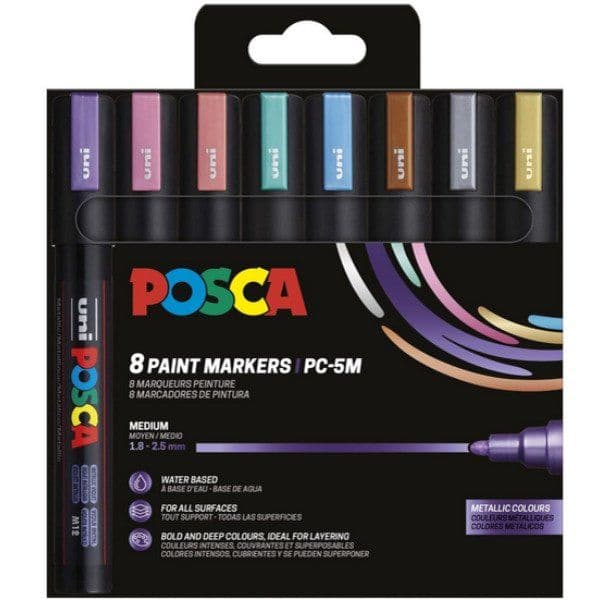 Posca POSCA PC-5M 8 st metalliska färger