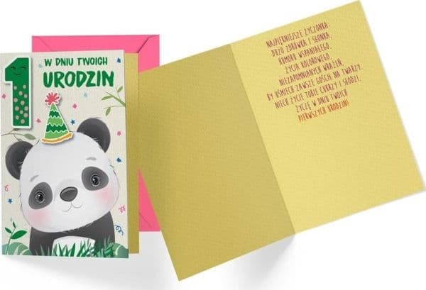 Kort B6 carnet DK-855 bursdag panda