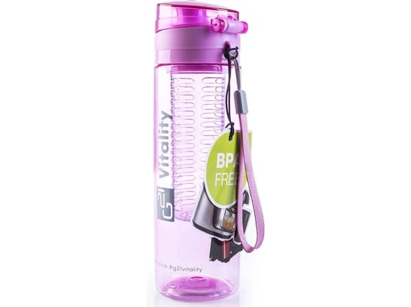 G21 vattenflaska med sugrör lila 700 ml
