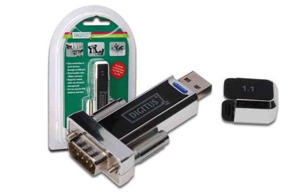 Digitus USB 1.1 Serial Adapter, USB, USB 1.1, Sort, PL-2303HX, USB, 1 Mbit/s