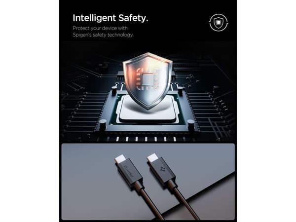 Spigen ACA08718, 1 m, USB C, USB C, USB 2.0, 0,48 Gbit/s, Sort