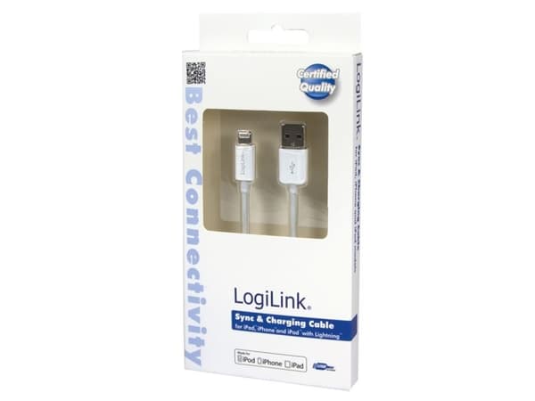 LogiLink - Lightning-kabel - Lightning hann til USB hann - 1 m - hvit