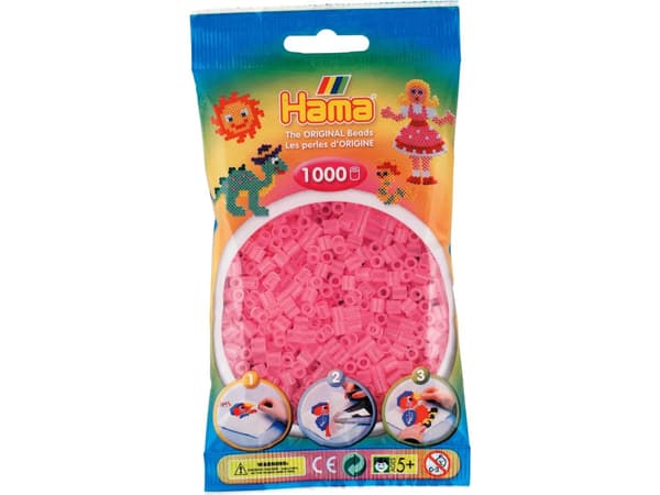 Hama Beads 207-72, Rosa, Translucent, Rørperle, 1000 stykker